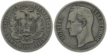 Venezuela 5 Bolivares 1935